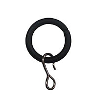 Colours Black Curtain ring (Dia)18mm, Pack of 10