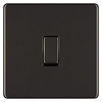 Colours Black Nickel 10A Single 1 way Screwless Intermediate switch