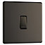 Colours Black Nickel 10A Single 1 way Screwless Intermediate switch