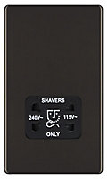 Colours Black Nickel Flat Screwless Shaver socket Black Nickel effect