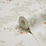 Colours Blossoming Cream Birds & foliage Gold effect Textured Wallpaper