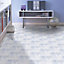 Colours Blue & white Patchwork effect Self adhesive Vinyl tile, 1.02m² Pack