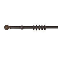 Colours Brown Walnut effect Fixed Curtain pole, (L)3m (Dia)300mm