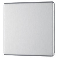 Colours Brushed steel effect Single Blanking plate