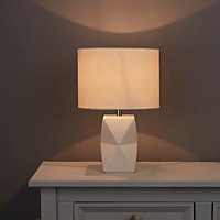 Colours Camia Geometric White Table lamp
