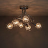 Colours Carmenta Twist Brushed Glass & metal Chrome effect 6 Lamp LED Ceiling light