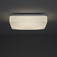 Colours Carmentes Brushed Metal & plastic White LED Ceiling light