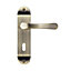 Colours Caspe Antique brass effect Steel Straight Lock Door handle (L)112mm, Pair