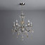 Colours Chesworth Chandelier Glass & metal Nickel effect 5 Lamp Ceiling light