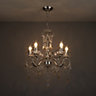 Colours Chesworth Chandelier Glass & metal Nickel effect 5 Lamp Ceiling light