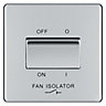 Colours Chrome 10A Low profile Fan isolator Screwless Switch