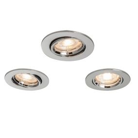Colours Chrome effect Adjustable LED Downlight 4.9W IP20, Pack of 3