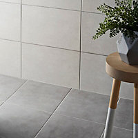 Colours Cimenti Grey Matt Concrete effect Porcelain Floor Tile Sample