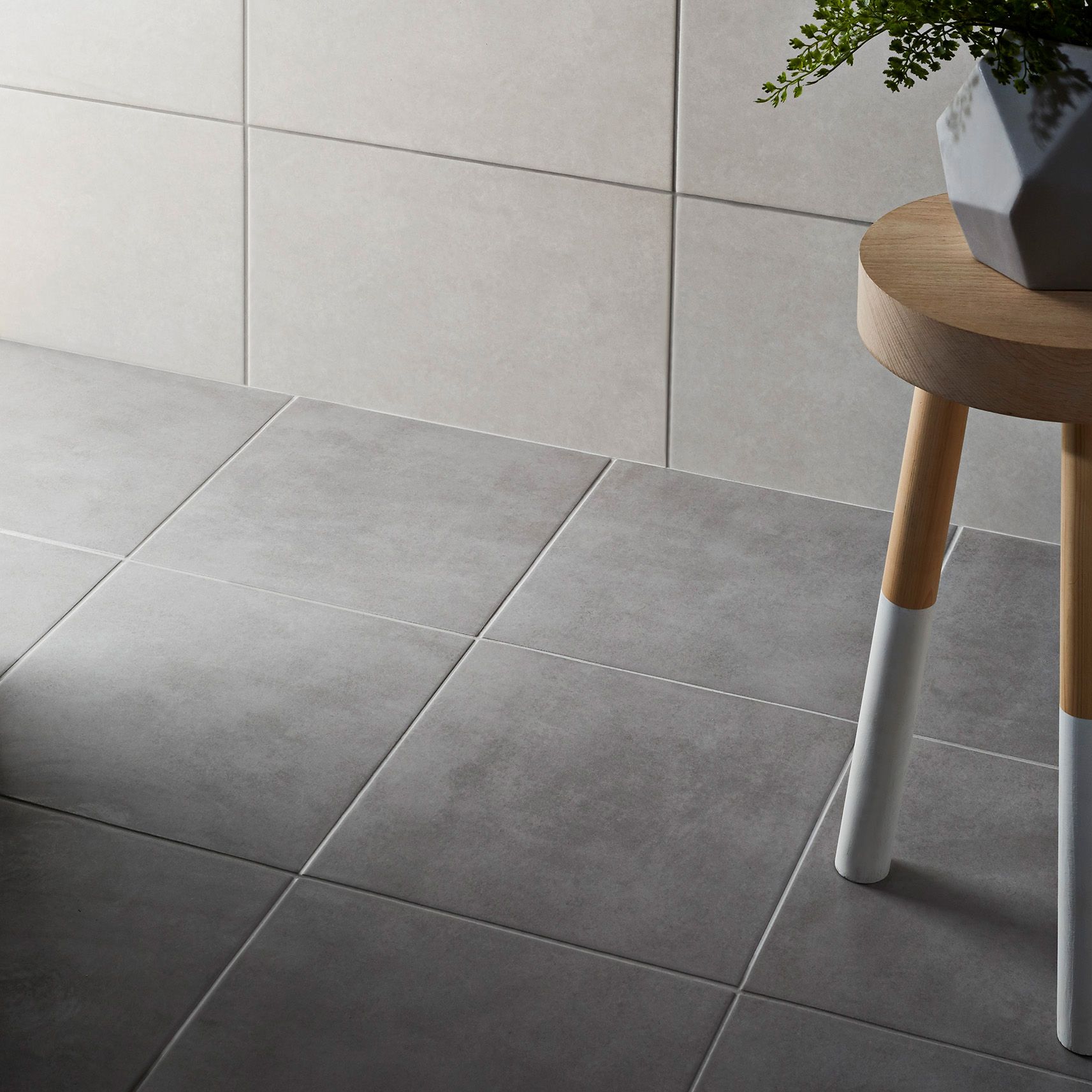 Colours Cimenti Light grey Matt Ceramic Indoor Wall Tile Sample