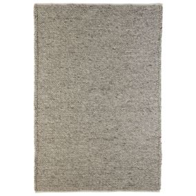 Colours Claudine Thick knit Grey Rug (L)1.7m (W)1.2m