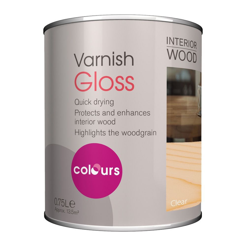 Colours Clear Gloss Floor Wood varnish, 0.75L