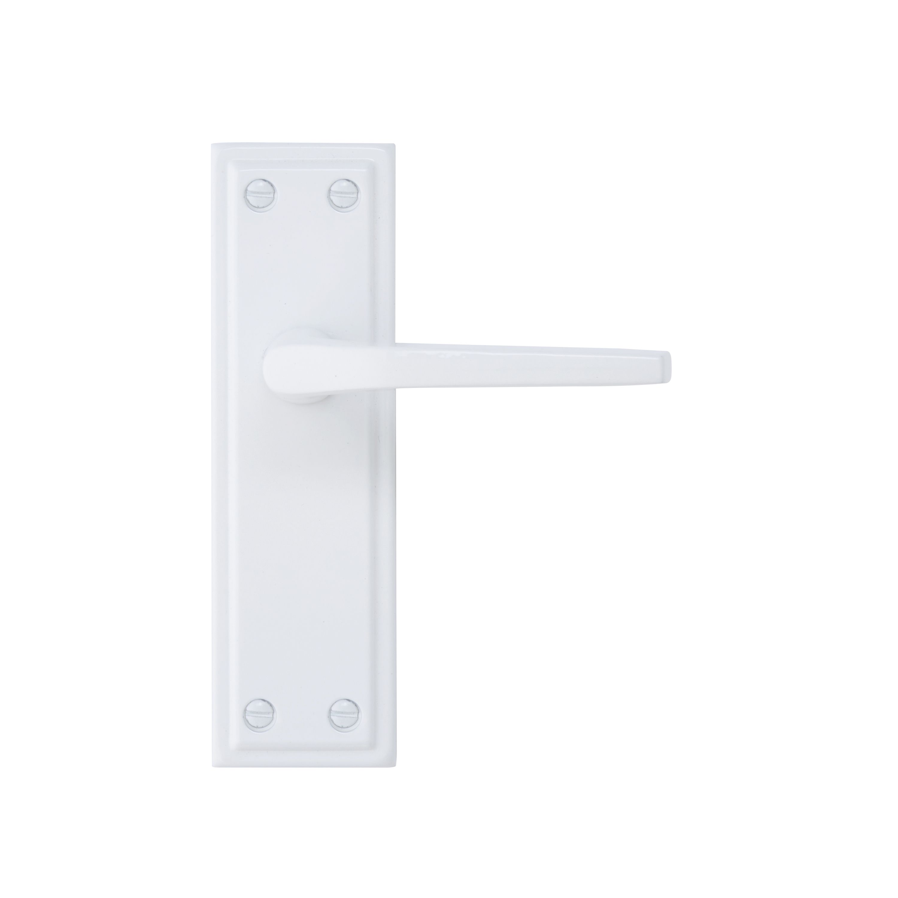 Colours Colan White Aluminium Straight Latch Door handle (L)106mm