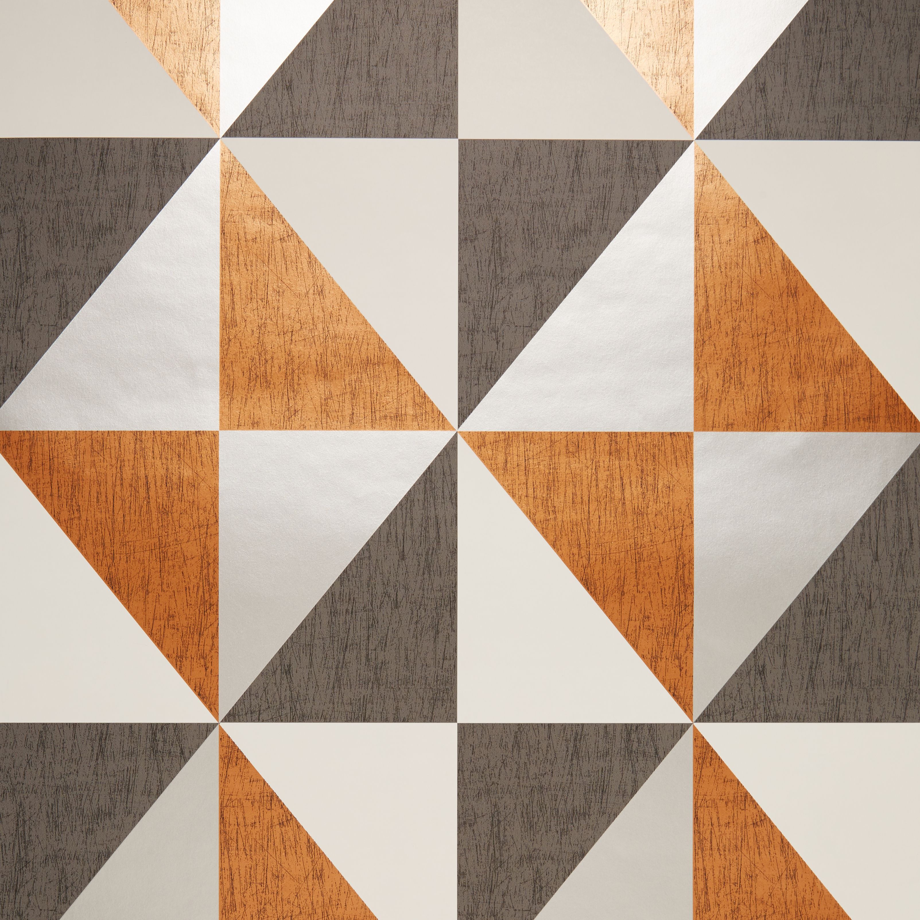 Colours Copper, navy & pewter Metallic effect Mosaic Smooth Wallpaper Sample