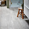 Colours Cotage wood Grey Matt Wood effect Porcelain Wall & floor Tile Sample