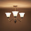 Colours Dives Brushed Glass & metal Chrome effect 3 Lamp Ceiling light