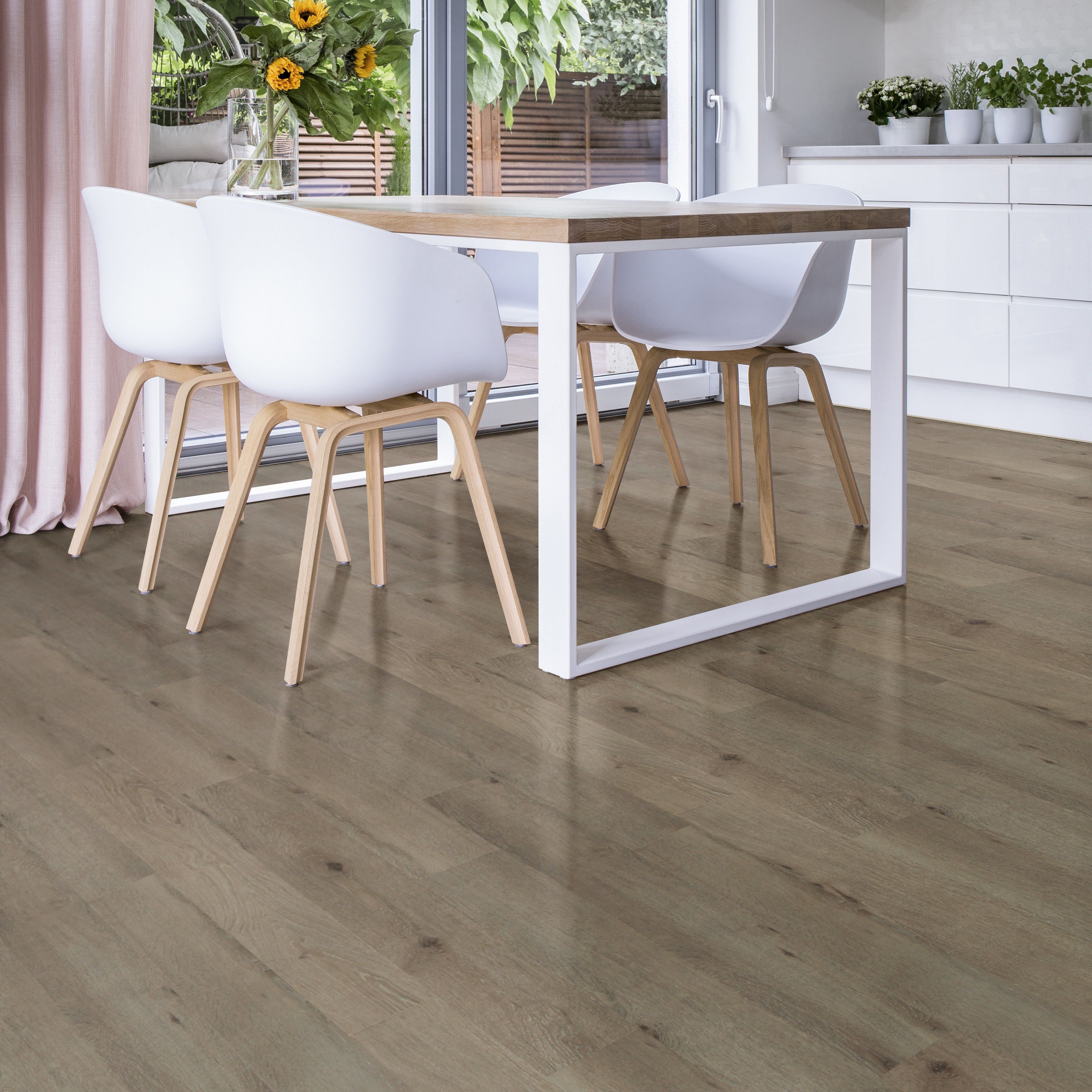 Colours Dolce Grey Oak effect Laminate Flooring, 1.19m²