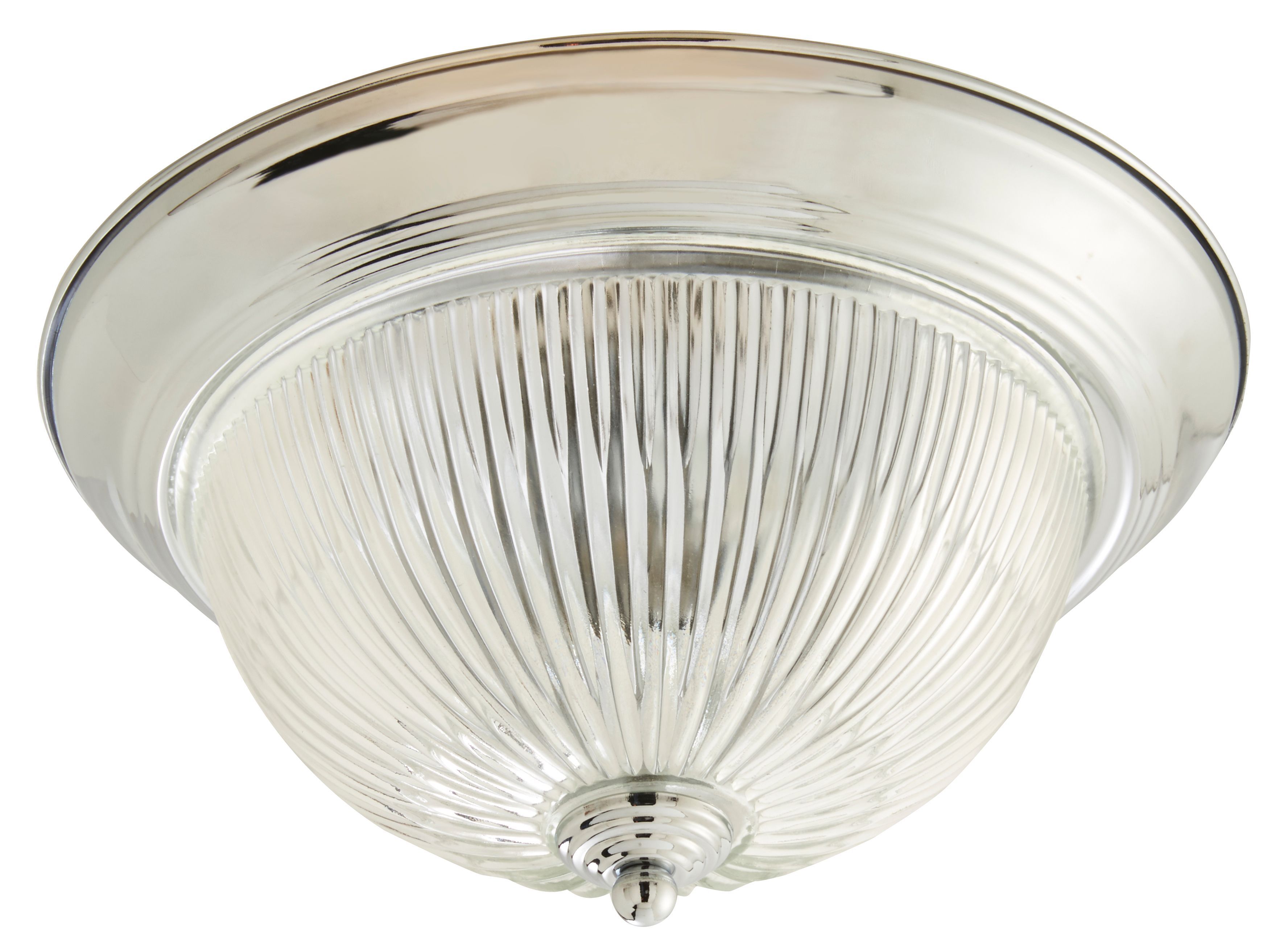 Colours Doma Brushed Glass & metal Chrome effect Ceiling light