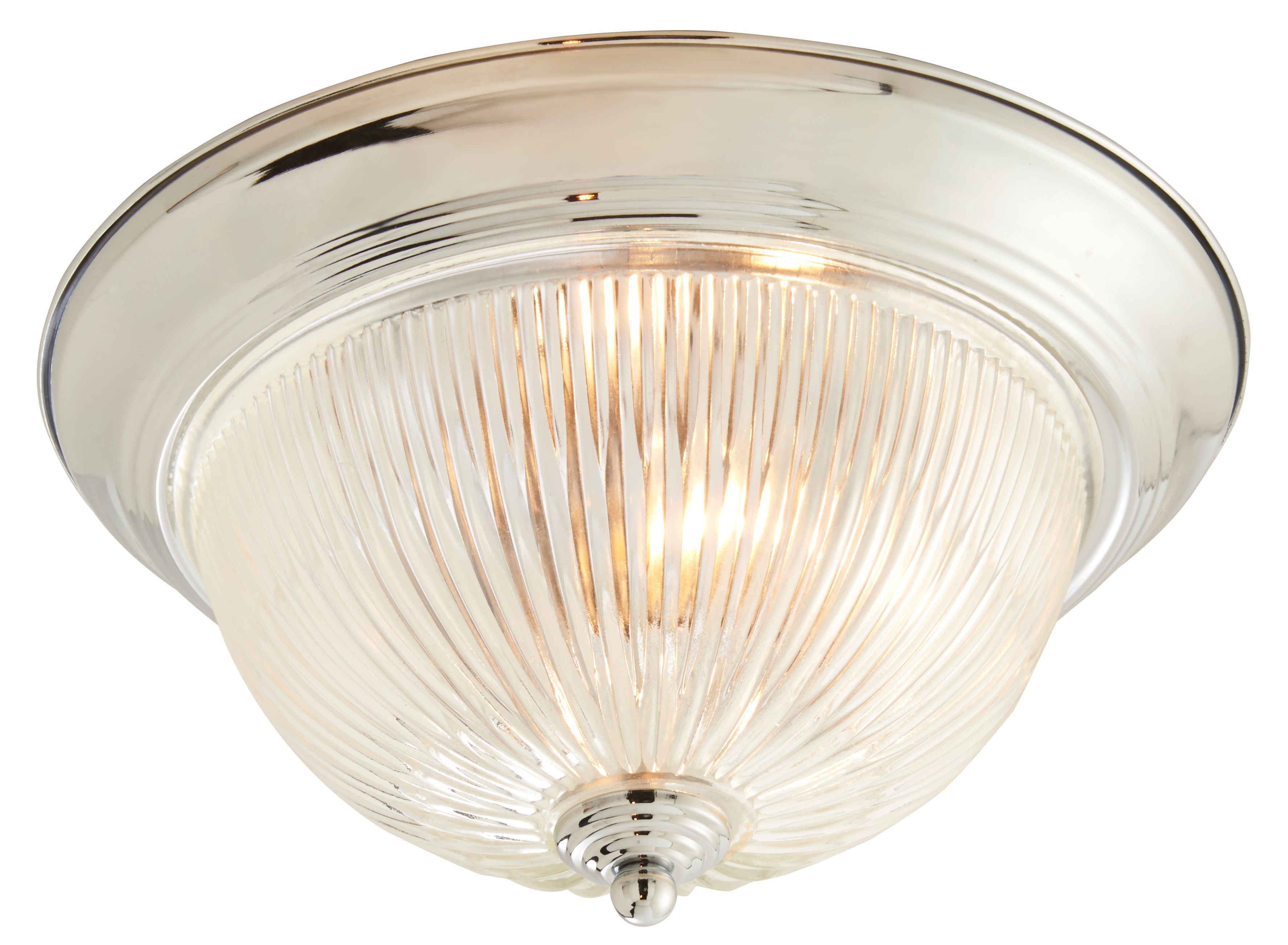 Colours Doma Brushed Glass & metal Chrome effect Ceiling light