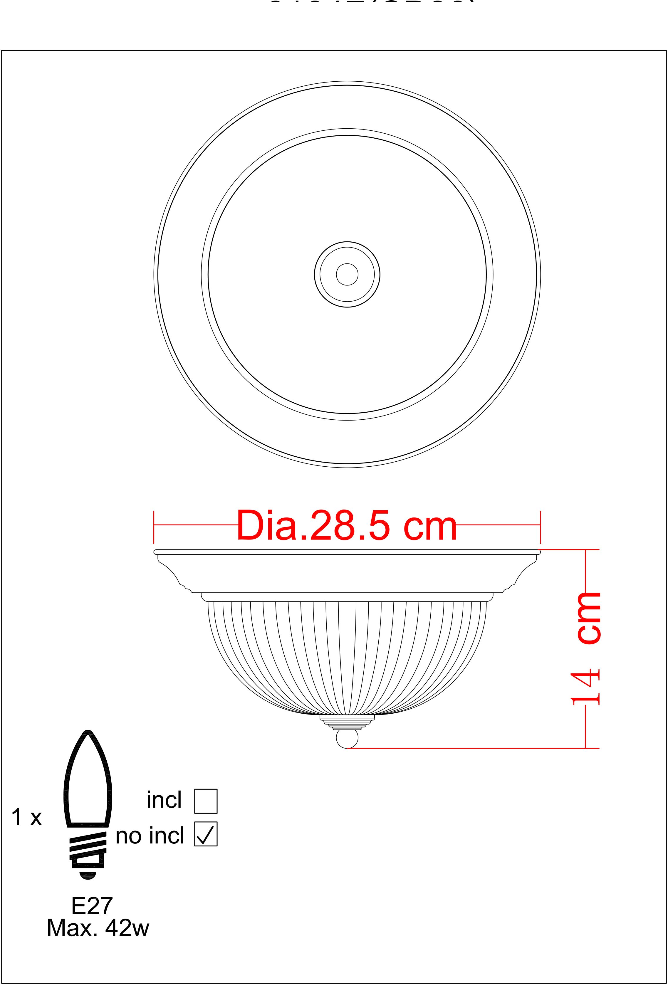 Colours Doma Brushed Glass & metal Chrome effect Ceiling light