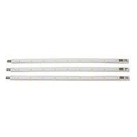 Colours Donny Clear Mains-powered LED Neutral white Under cabinet light IP20 (L)320mm (W)8.5mm, Pack of 3