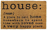 Colours Ela Black & natural House quote Door mat, 75cm x 45cm
