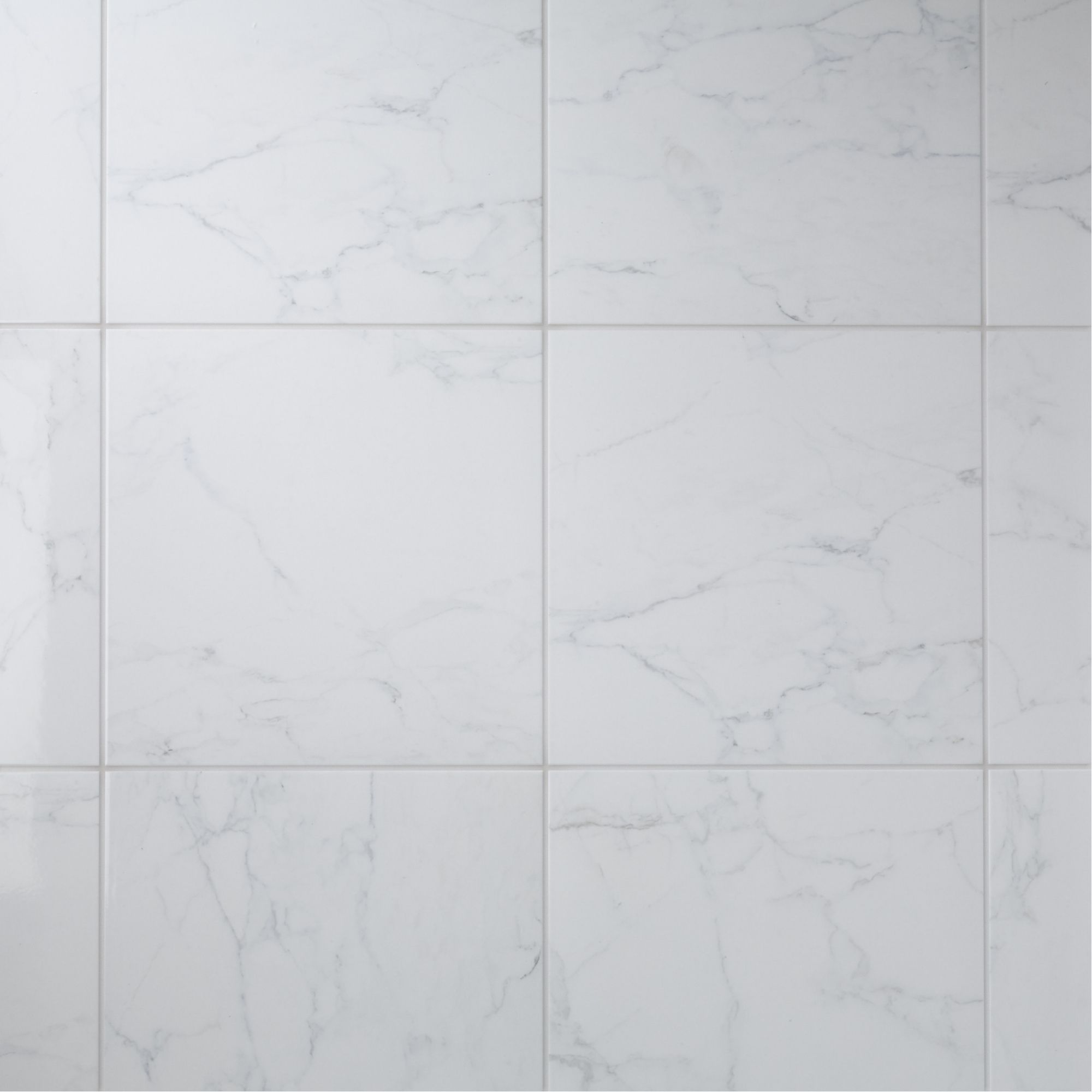 Colours Elegance White Gloss Marble effect Ceramic Floor Tile Sample