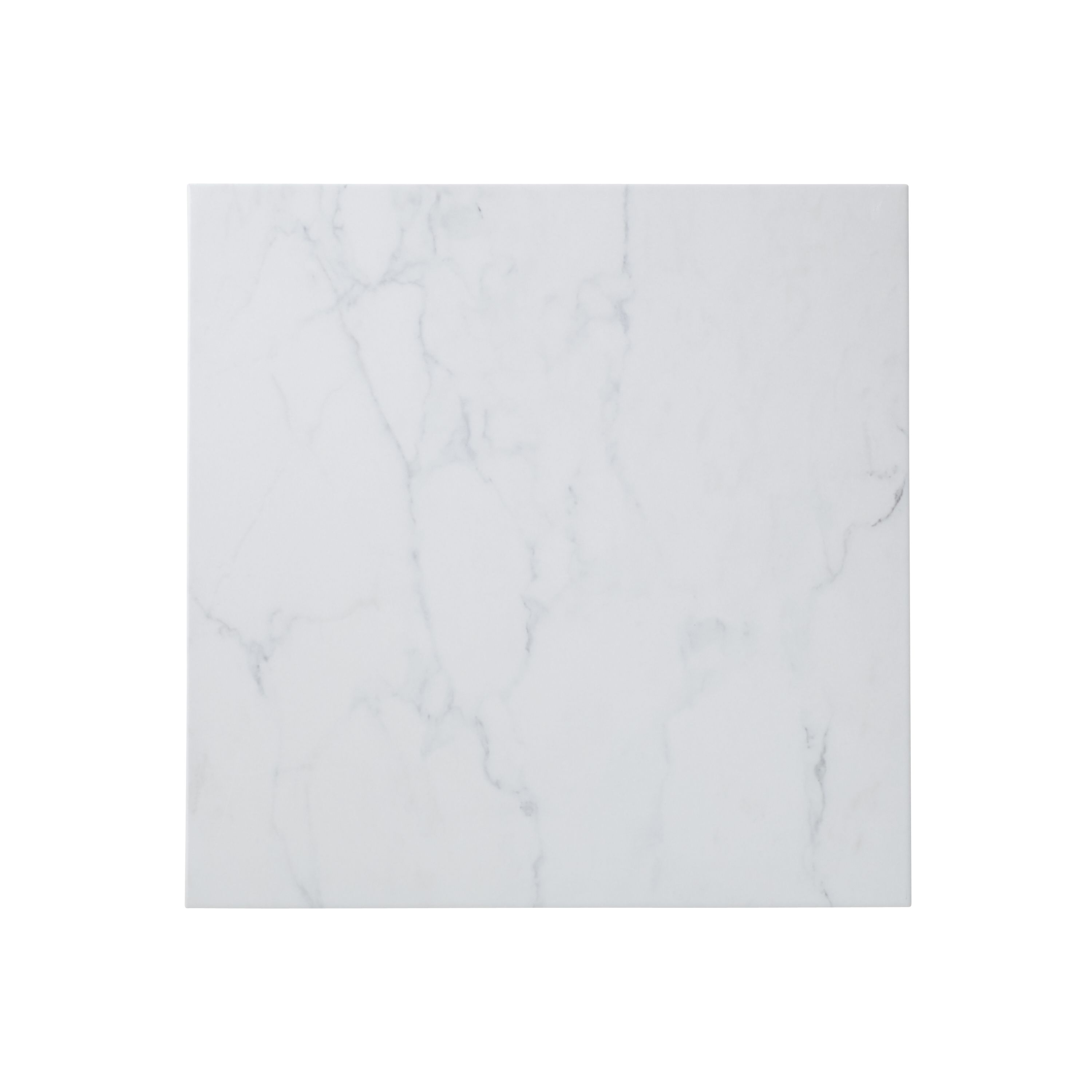 Colours Elegance White Gloss Marble effect Ceramic Indoor Wall & floor Tile, Pack of 7, (L)450mm (W)450mm