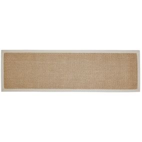 Colours Fabianna Flatweave with cotton border Natural Runner (L)2m (W)0.6m
