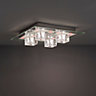 Colours Fama Brushed Glass & metal Chrome effect 4 Lamp LED Ceiling light
