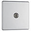 Colours Flat Brushed stainless steel effect Single Coaxial socket