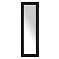 Colours Ganji Gloss Black Rectangular Framed Framed mirror (H)1350mm (W)430mm