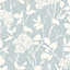 Colours Glenmara Blue & white Mica effect Floral Smooth Wallpaper