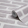 Colours Grey Brick Embossed Wallpaper