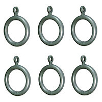 Colours Grey Curtain ring (Dia)16mm, Pack of 6