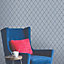 Colours Hadley Blue Geometric Mica effect Smooth Wallpaper