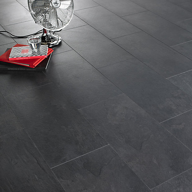 Colours Harmonia Black Slate Effect, Slate Laminate Flooring