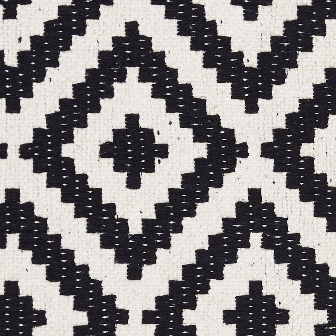 Colours Harrieta Black & white Diamond Door mat, 75cm x 45cm