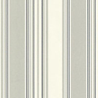 Colours Hechter Grey & white Striped Textured Wallpaper