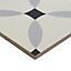 Colours Hydrolic Black & white Matt Calisson Concrete effect Porcelain Floor Tile Sample