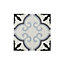 Colours Hydrolic Black & white Matt Flower Porcelain Wall & floor Tile Sample