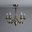 Colours Inuus Chandelier Brushed Metal Antique brass effect 5 Lamp Ceiling light