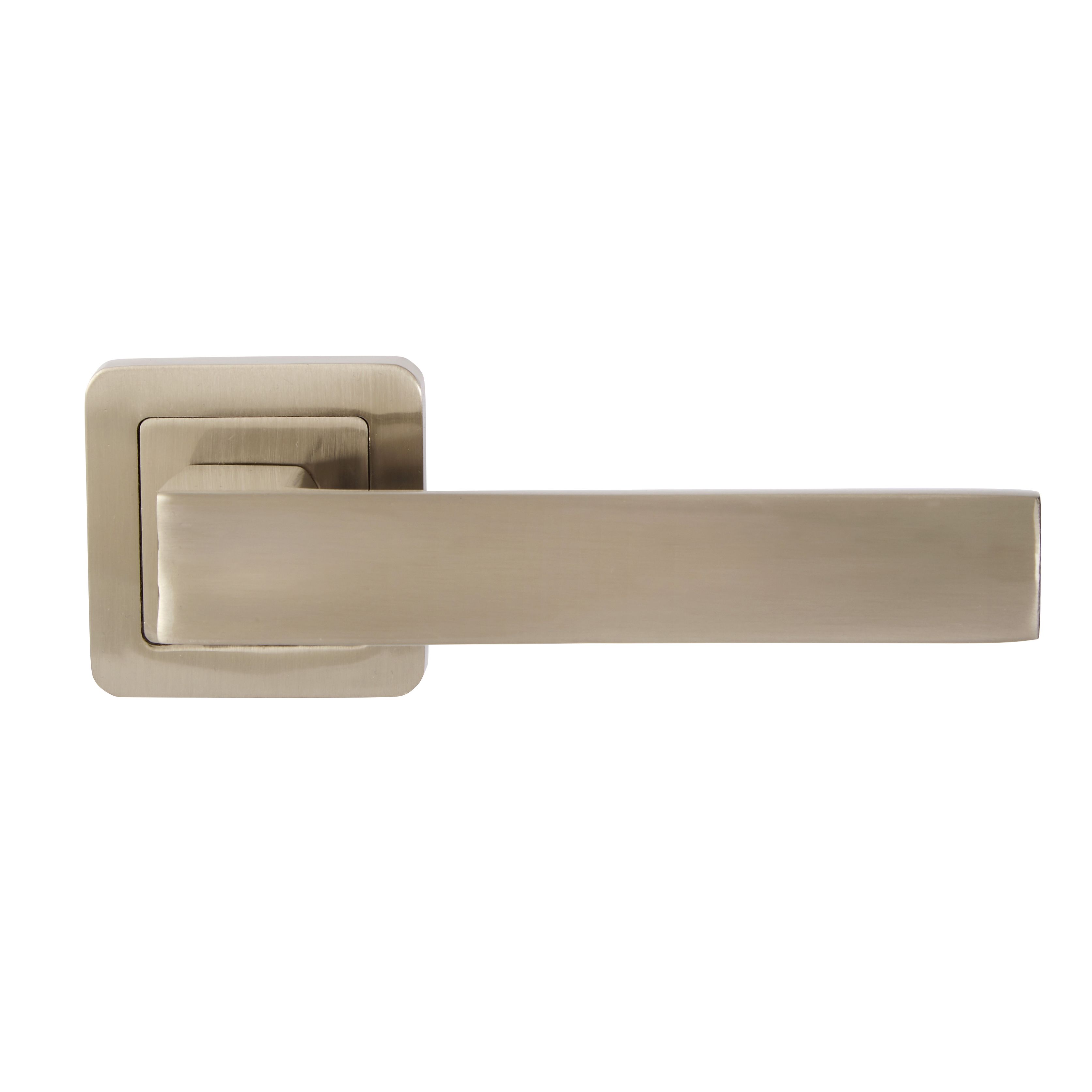 Colours Inya Nickel effect Aluminium Straight Latch Door handle (L)127.5mm