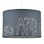 Colours Irwell Denim blue Elephant stitched Light shade (D)300mm