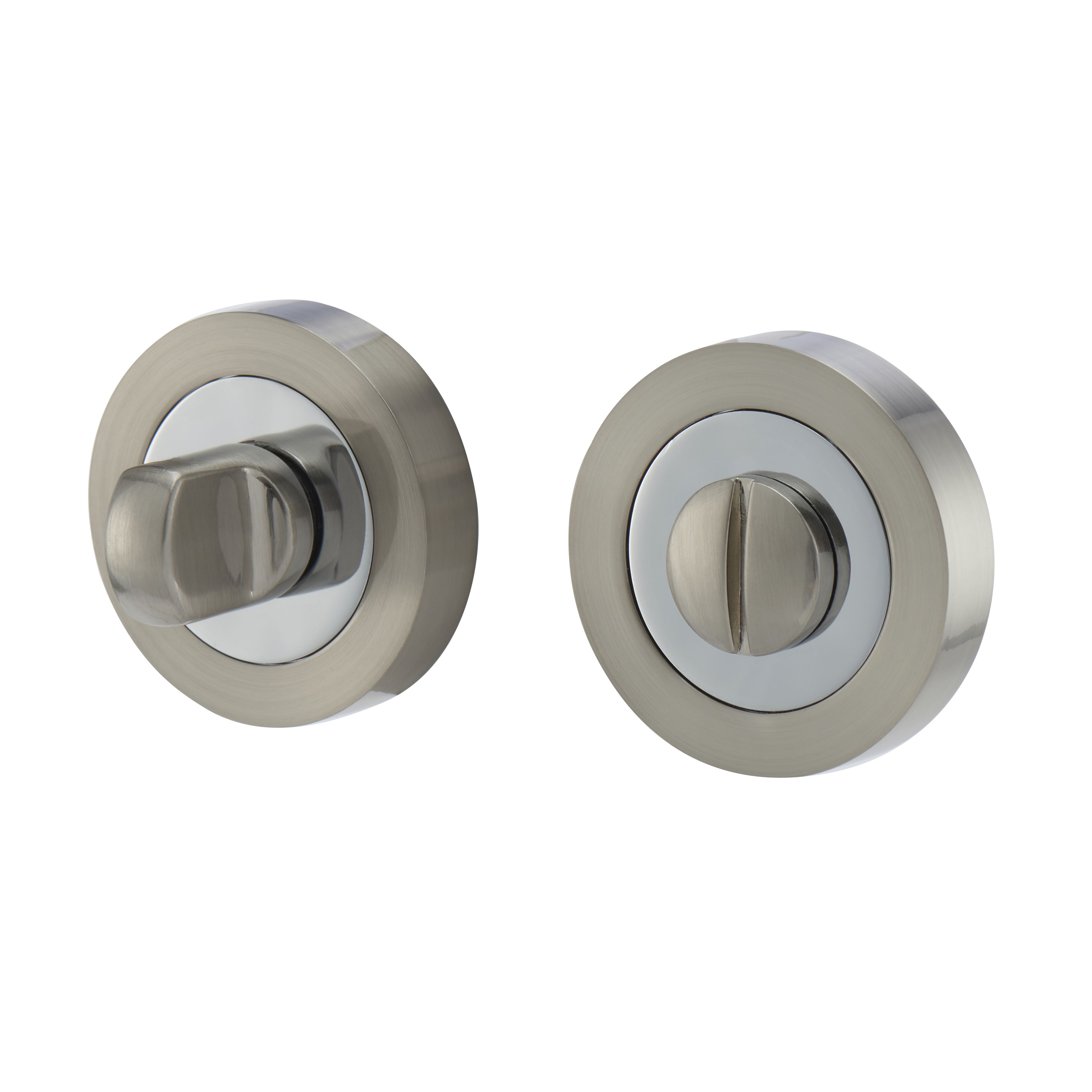 Colours Jaslo Polished Chrome effect Zamak Bathroom Turn & release lock (Dia)52mm