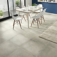 Colours Kontainer Light grey Matt Concrete effect Porcelain Floor Tile Sample